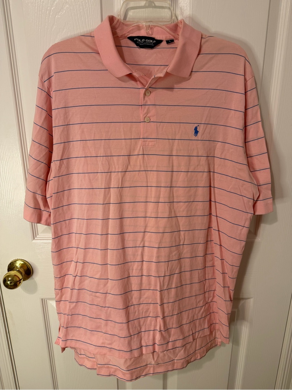 Polo by Ralph Lauren Pink Polo with Navy Stripe